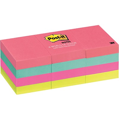 POSTIT 653AN MINI NOTES 36 X 48MM CAPE TOWN PACK 12
