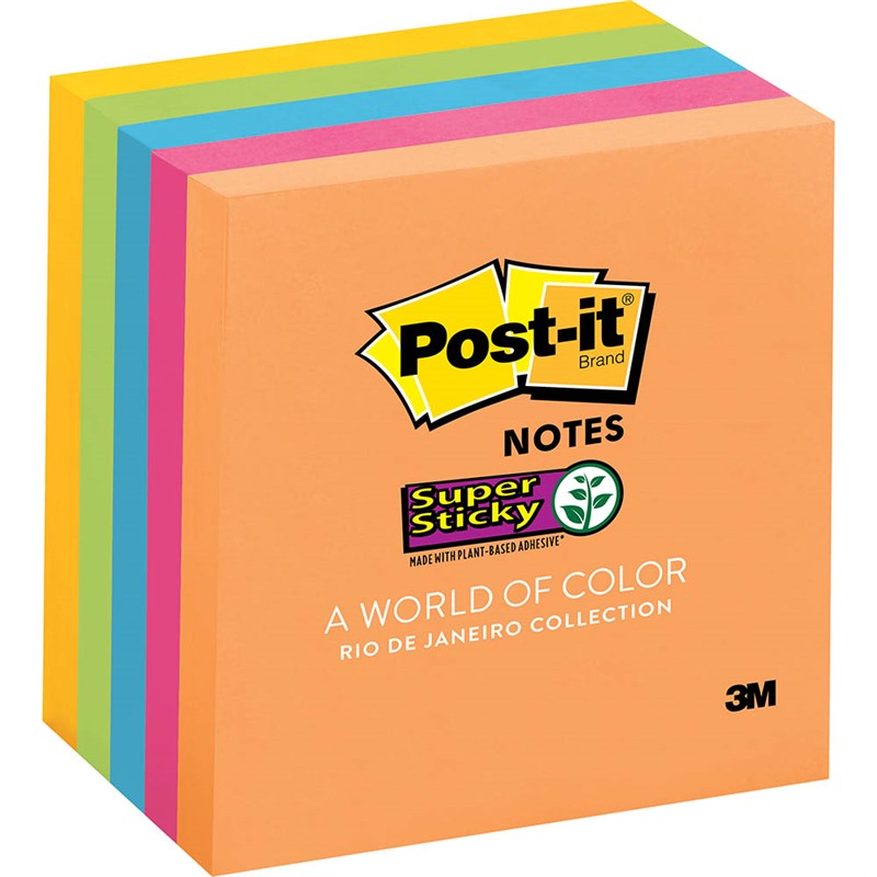 POSTIT 6545SSUC SUPER STICKY NOTES 76 X 76MM RIO DE JANEIRO PACK 5
