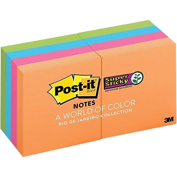 POSTIT 6228SSAU SUPER STICKY MINI NOTES 50 X 50MM RIO DE JANEIRO 8 PADS