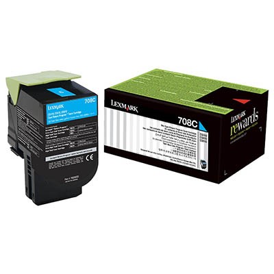 LEXMARK 70C80C0 708C TONER CARTRIDGE CYAN