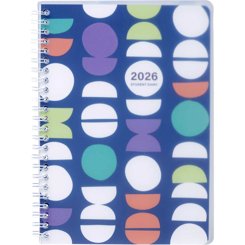 CUMBERLAND 2025 SPIRAL STUDENT DIARY WEEK TO VIEW A5 MULTICOLOURED