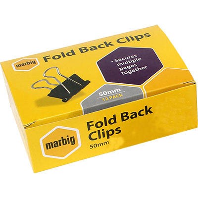 MARBIG FOLDBACK CLIP 50MM BOX 12