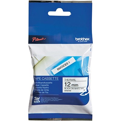 BROTHER MK231 LAMINATED LABELLING TAPE 12MM BLACK ON WHITE