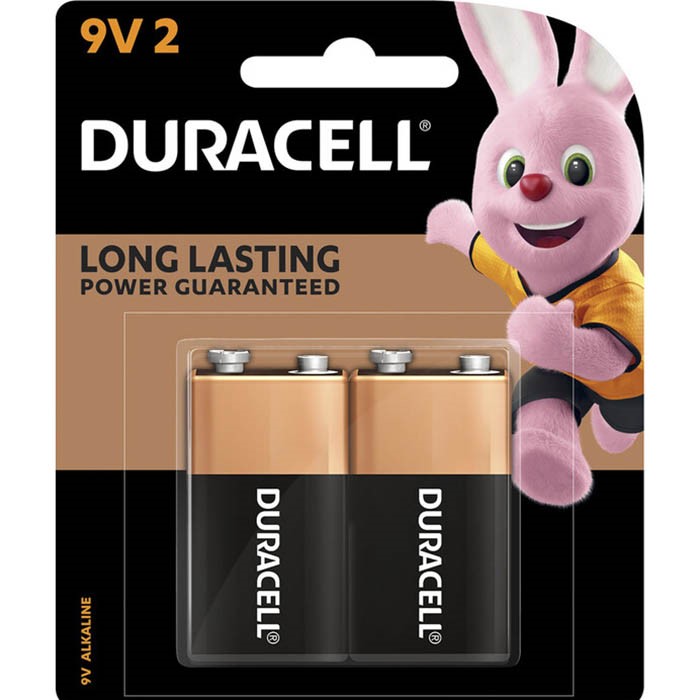 DURACELL COPPERTOP ALKALINE 9V BATTERY PACK 2