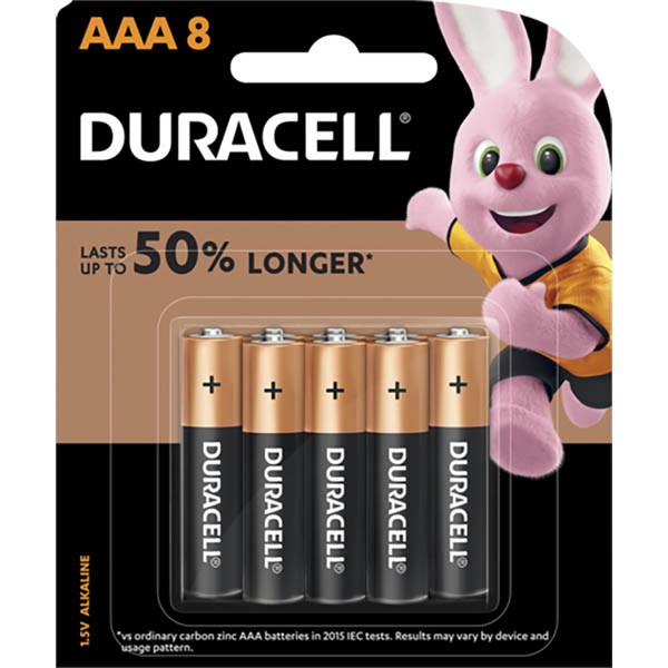 DURACELL COPPERTOP ALKALINE AAA BATTERY PACK 8