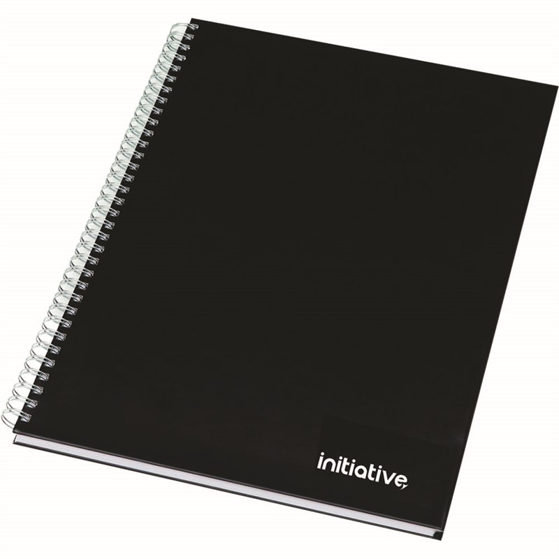 INITIATIVE TWINWIRE NOTEBOOK HARD COVER 160 PAGE A5 BLACK