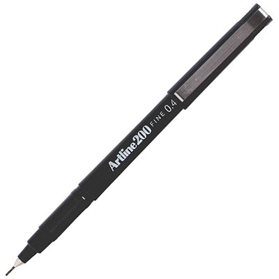 ARTLINE 200 FINELINER PEN 04MM BLACK