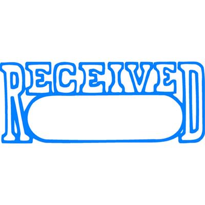 XSTAMPER CXBN 1203 PREINKED MESSAGE STAMP RECEIVEDDATE 42 X 13MM BLUE