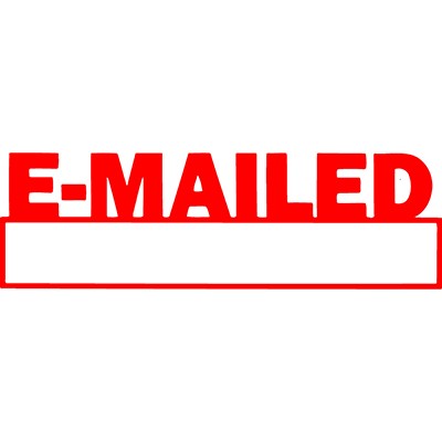 XSTAMPER CXBN 1650 PREINKED MESSAGE STAMP EMAILEDDATE 42 X 13MM RED