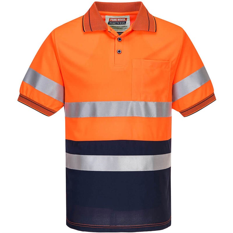 PORTWEST MICRO MESH POLO SHIRT SHORT SLEEVE 2TONE WITH TAPE