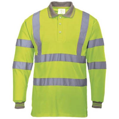 PORTWEST S277 HIVIS POLO SHIRT LONG SLEEVED