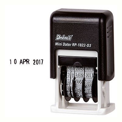 DESKMATE RP1822D3 MINI SELFINKING DATE STAMP 3MM BLACK