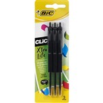 BIC CLIC RETRACTABLE BALLPOINT PEN 10MM BLACK PACK 3