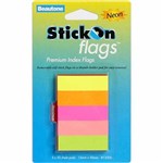 STICKON FLAGS 50 SHEETS 15 X 50MM NEON ASSORTED PACK 5