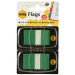 MARBIG FLAGS POPUP 50 FLAGS 25 X 44MM GREEN PACK 2