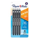 PAPERMATE INKJOY GEL PENS 07MM BLACK PACK 4
