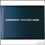 COLLINS CORPORATE VISITORS BOOK 192 PAGE 300 X 200MM GOLD BLOCKED BLACK