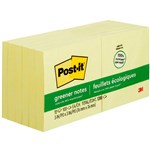3M 654RP POSTIT NOTE RECYCLED 100 SHEETS 73MM X 73MM CANARY YELLOW PACK 12