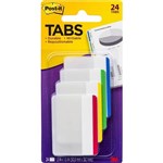 POSTIT 686F1 DURABLE FILING TABS LINED 50MM PRIMARY ASSORTED PACK 24