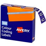 AVERY 43221 LATERAL FILE LABEL SIDE TAB COLOUR CODE U 25 X 38MM PURPLE PACK 500