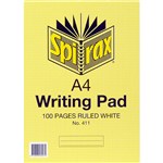 SPIRAX 411 WRITING PAD 8MM RULED A4 100 PAGE