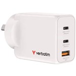 VERBATIM GAN WALL CHARGER 3 PORT 65W WHITE