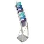 DEFLECTO CONTEMPORARY LITERATURE FLOOR STAND 6TIER A4 SILVER