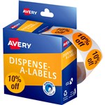 AVERY 937313 MESSAGE LABELS 10 OFF 24MM ORANGE PACK 500