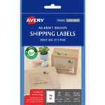 AVERY 959410 L7185 SHIPPING LABEL LASERINKJET 1UP A6 KRAFT BROWN PACK 20