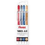 PENTEL MECHANICAL PENCIL ASSORTED SIZES AND COLOUR PACK 4