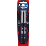 ARTLINE 220 FINELINER PEN 02MM BLACK PACK 2