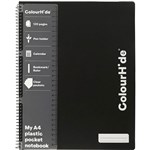 COLOURHIDE NOTEBOOK WITH POCKETS 120 PAGE A4 BLACK