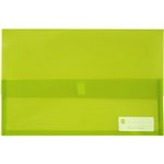 MARBIG POLYPICK DOCUMENT WALLET FOOLSCAP TRANSLUCENT LIME