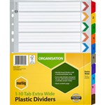 MARBIG INDEX DIVIDER EXTRA WIDE MANILLA 110 TAB A4 ASSORTED