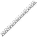 REXEL PLASTIC BINDING COMB ROUND 21 LOOP 25MM A4 WHITE BOX 50