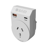 MOKI TRAVEL ADAPTOR PLUS OUTBOUND AUNZ TO UK WHITE