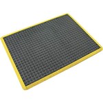 AIR GRID ANTIFATIGUE MAT 600 X 900MM BLACKYELLOW BORDER