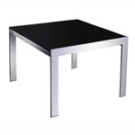 RAPID GLASS AND CHROME COFFEE TABLE 600 X 600MM