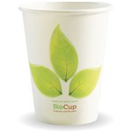 BIOPAK BIOCUP SINGLE WALL CUP 390ML WHITE LEAF DESIGN PACK 50