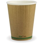 BIOPAK BIOCUP DOUBLE WALL CUP 390ML KRAFT GREEN STRIPE PACK 40