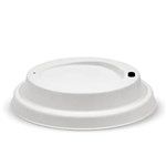 BIOPAK BIOCUP LID PLANT FIBRE 90MM LARGE WHITE PACK 50