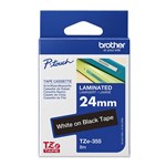 BROTHER TZE355 LAMINATED LABELLING TAPE 24MM WHITE ON BLACK