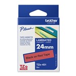 BROTHER TZE451 LAMINATED LABELLING TAPE 24MM BLACK ON RED