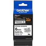 BROTHER TZES211 STRONG ADHESIVE LABELLING TAPE 6MM BLACK ON WHITE