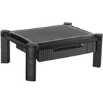 BRATECK HEIGHT ADJUSTABLE MONITOR RISER WITH DRAWER BLACK