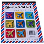 QUILL RULED AIRMAIL WRITING PAD 50 LEAF 185 X 150MM WHITE