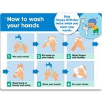 DURUS WALL SIGN HOW TO WASH HANDS 225 X 300MM