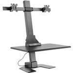 ERGOVIDA DUAL MONITOR ELECTRIC VERTICAL BAR DESKTOP SITSTAND WORKSTATION BLACK