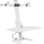 ERGOVIDA DUAL MONITOR ELECTRIC VERTICAL BAR DESKTOP SITSTAND WORKSTATION WHITE