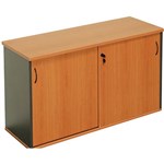 RAPID WORKER CREDENZA SLIDING DOOR LOCKABLE 1200 X 450 X 730MM BEECHIRONSTONE